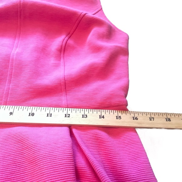 Boden Fit & Flare Pink Dress-Ribbed Fabric- ZipClosure-Pleated Skirt-UK14/US 10 - Picture 7 of 10